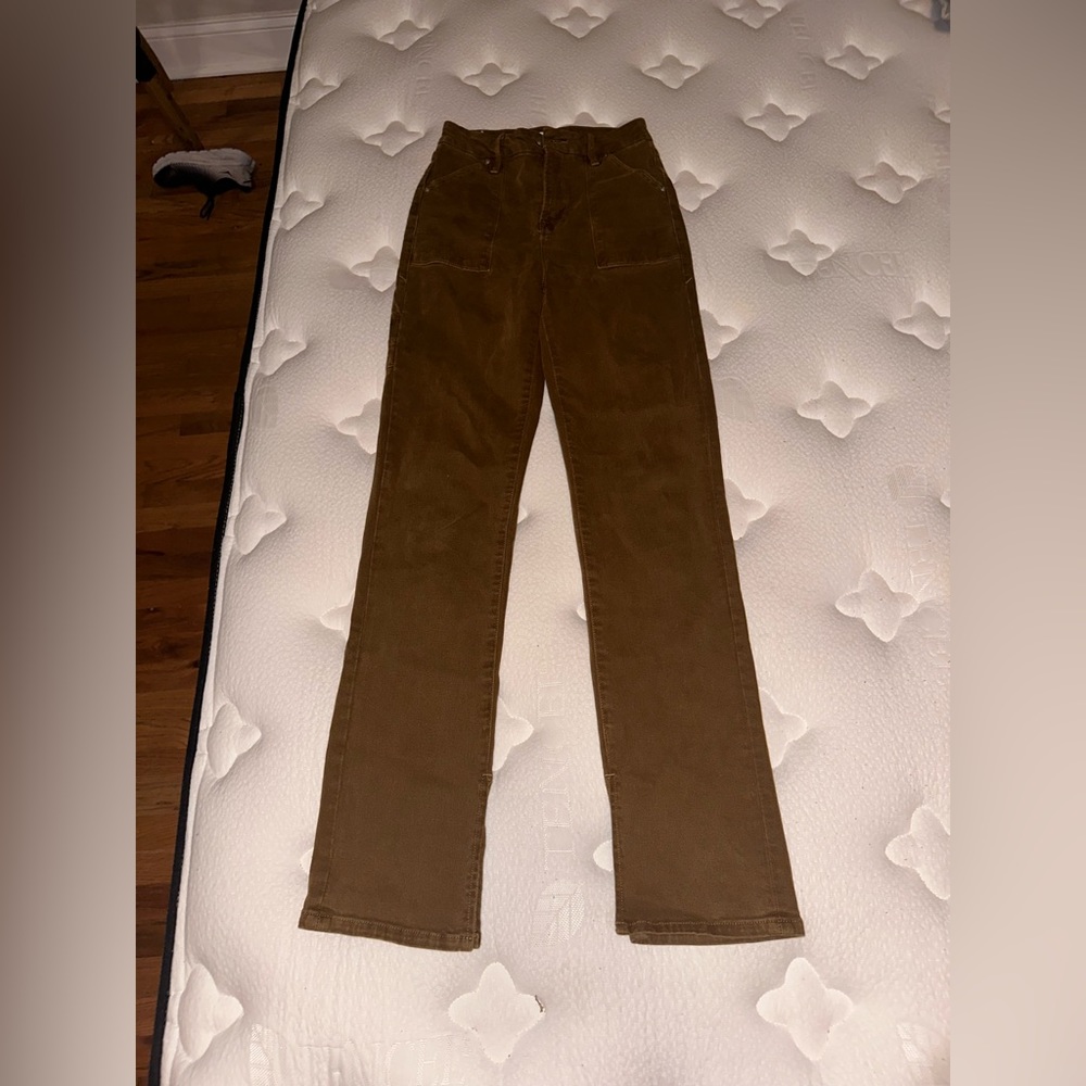 Good American 00 brown cargo fitted jeans